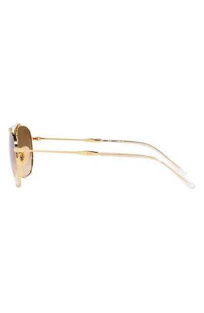 Ray Ban 57mm Gradient Square Aviator Sunglasses In Gold Flash