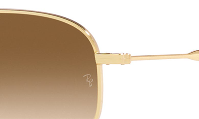 Ray Ban 57mm Gradient Square Aviator Sunglasses In Gold Flash