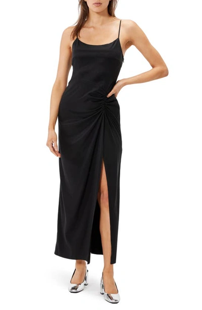 Shop Sophie Rue Mal Ruched Slipdress In Black