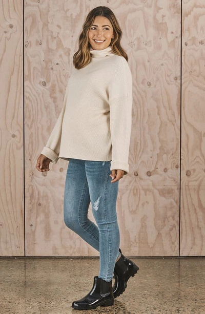 Shop Angel Maternity Claire Over The Bump Skinny Maternity Jeans In Blue Denim