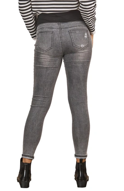 Angel Maternity Claire Over The Bump Skinny Maternity Jeans In Charcoal