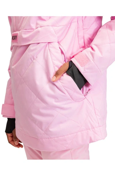 Shop Roxy Radiant Lines Hooded Jacket In Pink Frosting