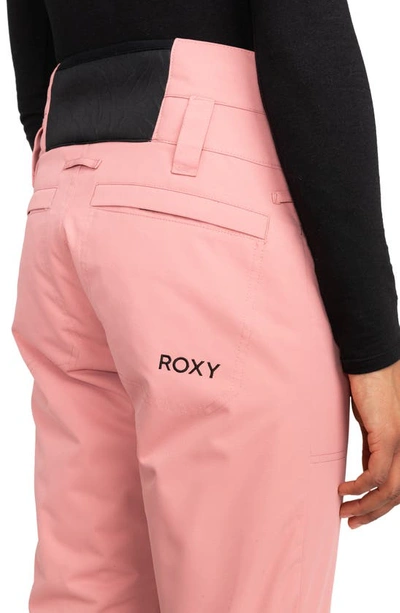 Shop Roxy Diversion Waterproof Shell Snow Pants In Dusty Rose