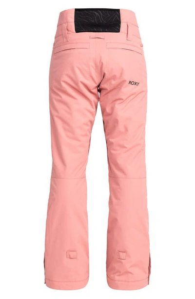 Shop Roxy Diversion Waterproof Shell Snow Pants In Dusty Rose