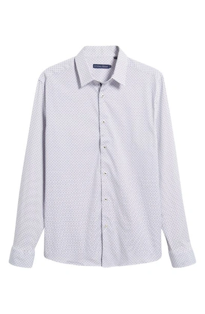 Shop Stone Rose Geometric Print Button-up Shirt In White