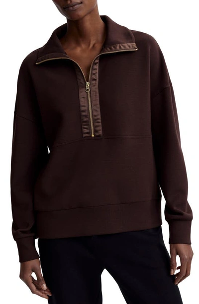 Shop Varley Keller Half Zip Top In Coffee Bean