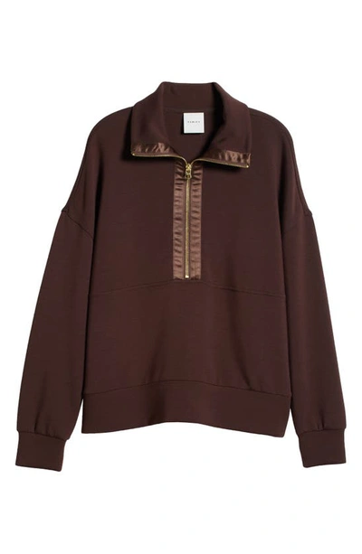 Shop Varley Keller Half Zip Top In Coffee Bean