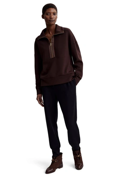 Shop Varley Keller Half Zip Top In Coffee Bean