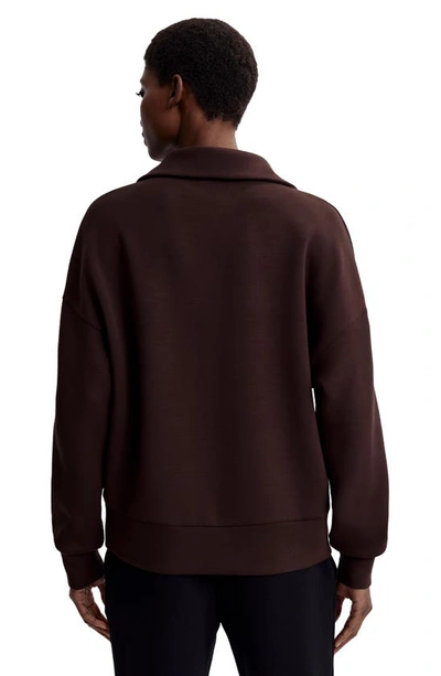 Shop Varley Keller Half Zip Top In Coffee Bean