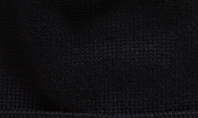Shop Moncler Logo Patch Stripe Cuff Virgin Wool Beanie In Navy Blue