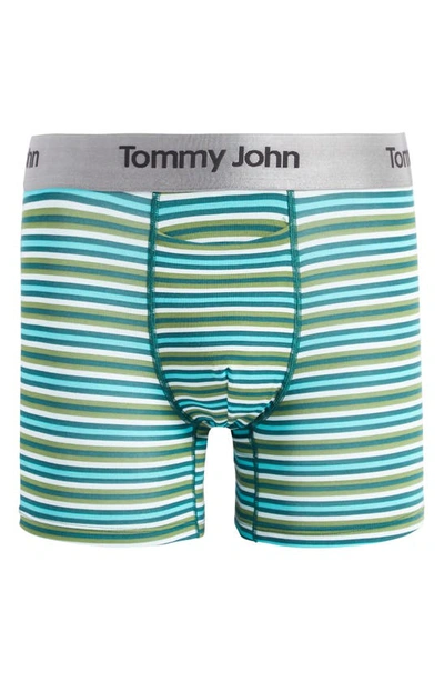 Shop Tommy John Second Skin Boxer Briefs In Omphalodes Globe Stripe