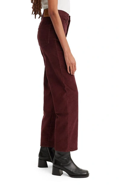 Shop Levi's Ribcage High Waist Ankle Straight Leg Corduroy Jeans In Decadent Chocolate