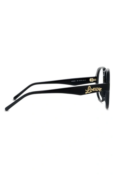 Shop Loewe 53mm Curvy Pilot Reading Glasses In Shiny Black