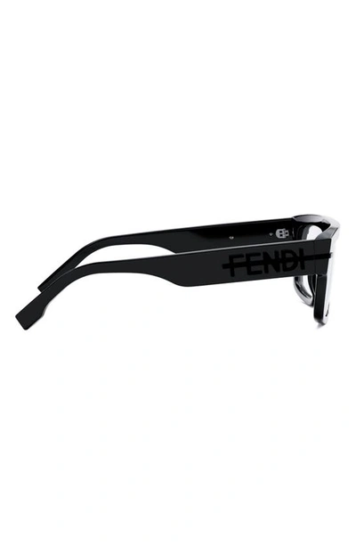 Shop Fendi The Graphy 54mm Rectangular Optical Glasses In Shiny Black
