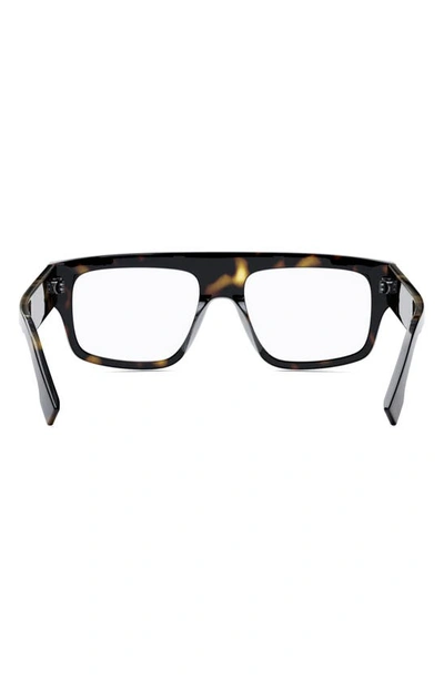 Shop Fendi The Graphy 54mm Rectangular Optical Glasses In Dark Havana