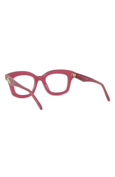 Shop Loewe 46mm Curvy Geometric Reading Glasses In Shiny Fuchsia
