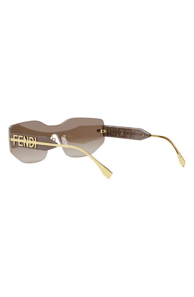 Shop Fendi The Graphy Geometric Sunglasses In Matte Endura Gold / Brown
