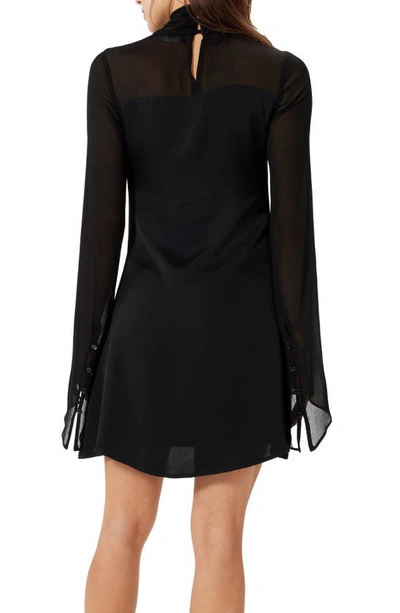 Shop Sophie Rue Marceau Long Sleeve Chiffon Minidress In Black