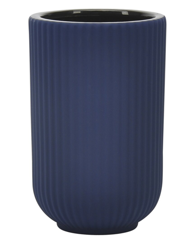 Sagebrook Home 7in Ridged Vase In Blue