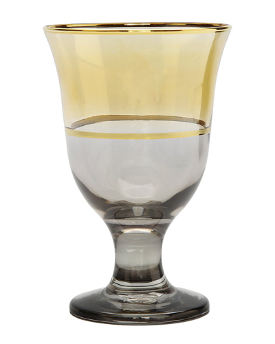 Alice Pazkus Set Of 6 Short Stem Glasses Amber/gold In Gold