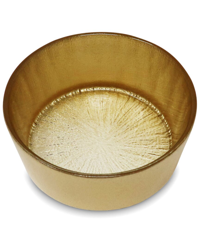 ALICE PAZKUS ALICE PAZKUS SET OF 4 CRYSTAL GLASS BOWLS WITH GOLD BORDER 
