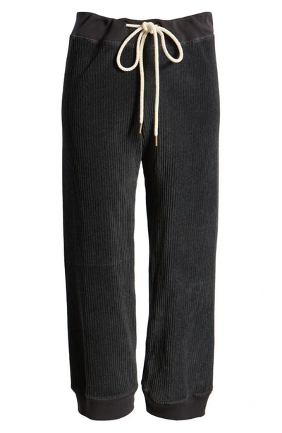 Shop The Great Cotton Blend Corduroy Crop Joggers In Slate