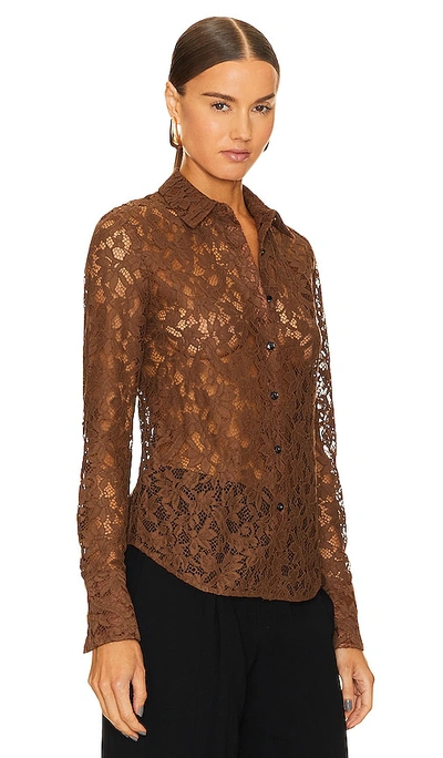 Shop Rag & Bone Yvette Lace Shirt In Brown