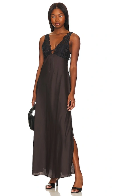 Shop Free People X Intimately Fp Country Side Maxi Slip In Chocolate