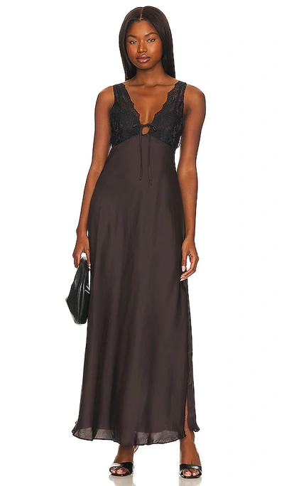 Shop Free People X Intimately Fp Country Side Maxi Slip In Chocolate