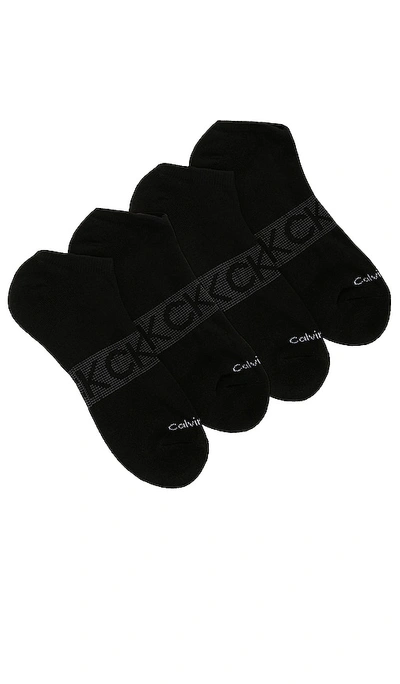 Shop Calvin Klein 3pk Cushion No Show Socks In Black