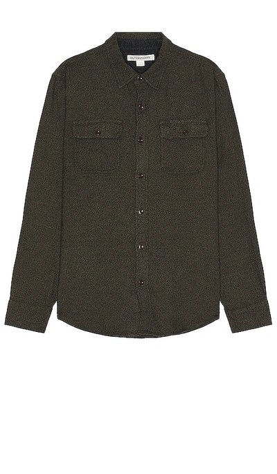 Shop Outerknown Transitional Flannel Shirt In Dark Green