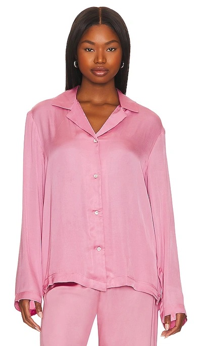 Shop Donni Silky Shirt In Pink