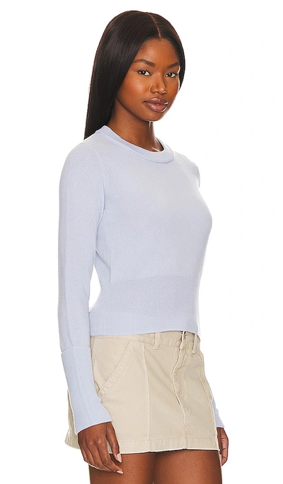 Shop Autumn Cashmere Cropped Crew Neck In Baby Blue
