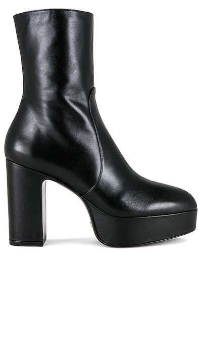 Shop Stuart Weitzman Lala Platform Zip Bootie In Black