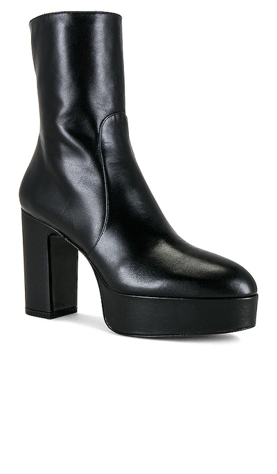 Shop Stuart Weitzman Lala Platform Zip Bootie In Black