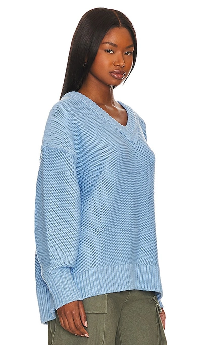Shop Free People Alli V-neck Sweater In Baby Blue