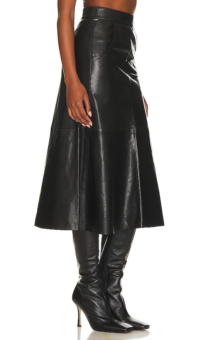 ARIA SEAMED LEATHER SKIRT