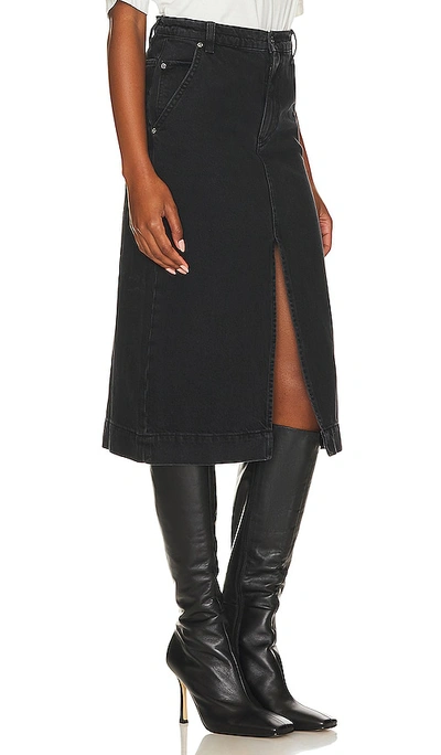 Free People Wild Roses Midi Skirt In Black