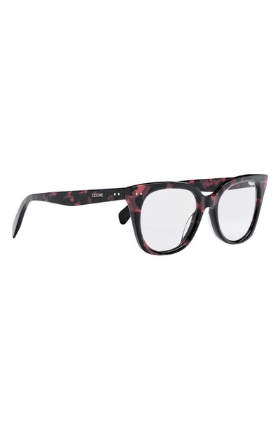 Celine Thin 2 Dots 52mm Cat Eye Optical Glasses In Havana