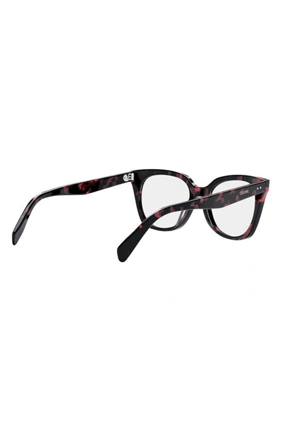 Celine Thin 2 Dots 52mm Cat Eye Optical Glasses In Havana