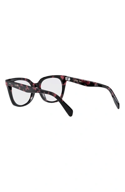 Celine Thin 2 Dots 52mm Cat Eye Optical Glasses In Havana