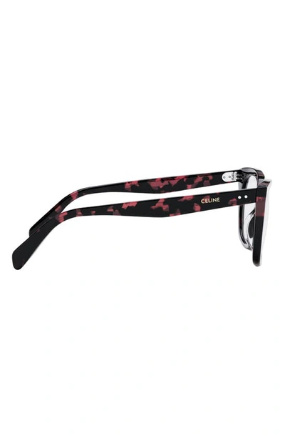 Celine Thin 2 Dots 52mm Cat Eye Optical Glasses In Havana