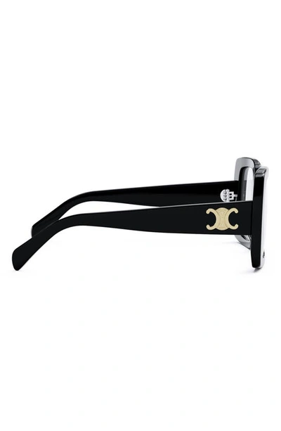 Celine Triomphe 51mm Square Reading Glasses In Shiny Black