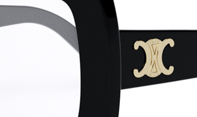 Celine Triomphe 51mm Square Reading Glasses In Shiny Black