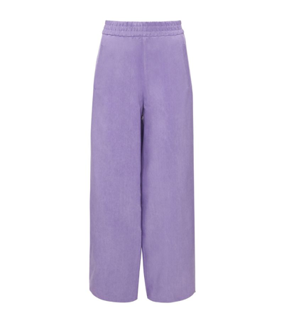 Shop Jw Anderson Wide-leg Cuffed Trousers In Purple