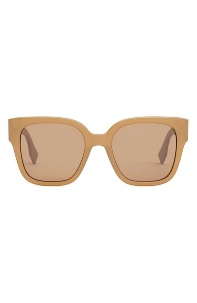Shop Fendi The  O'lock 54mm Geometric Sunglasses In Orange/ Other / Roviex