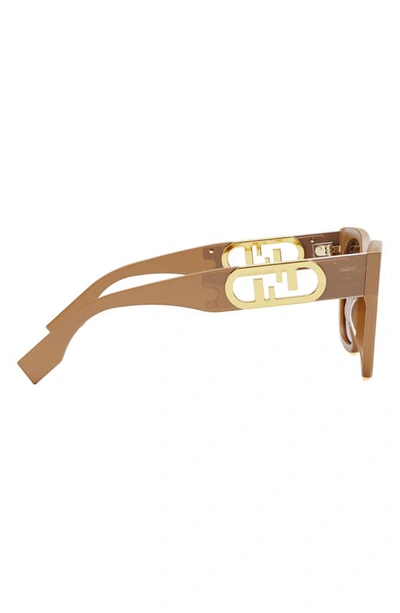 Shop Fendi The  O'lock 54mm Geometric Sunglasses In Orange/ Other / Roviex