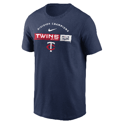 Shop Nike Minnesota Twins 2023 American League Central Champions  Men's Mlb T-shirt In Blue