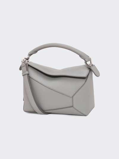 Loewe Soft Grained Calfskin Small Puzzle Bag Pearl Grey