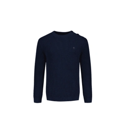 Shop Faguo Lucio Cotton Sweater In Navy In Blue